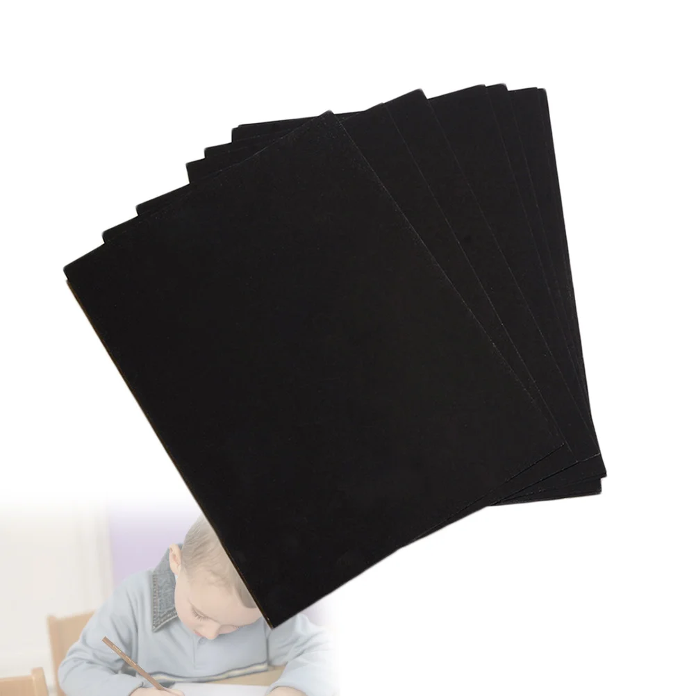 Juego de papel de dibujo grueso para rascar, Material de pintura creativa, regalo para niños, decoración del hogar, color negro mate, 10 Uds.