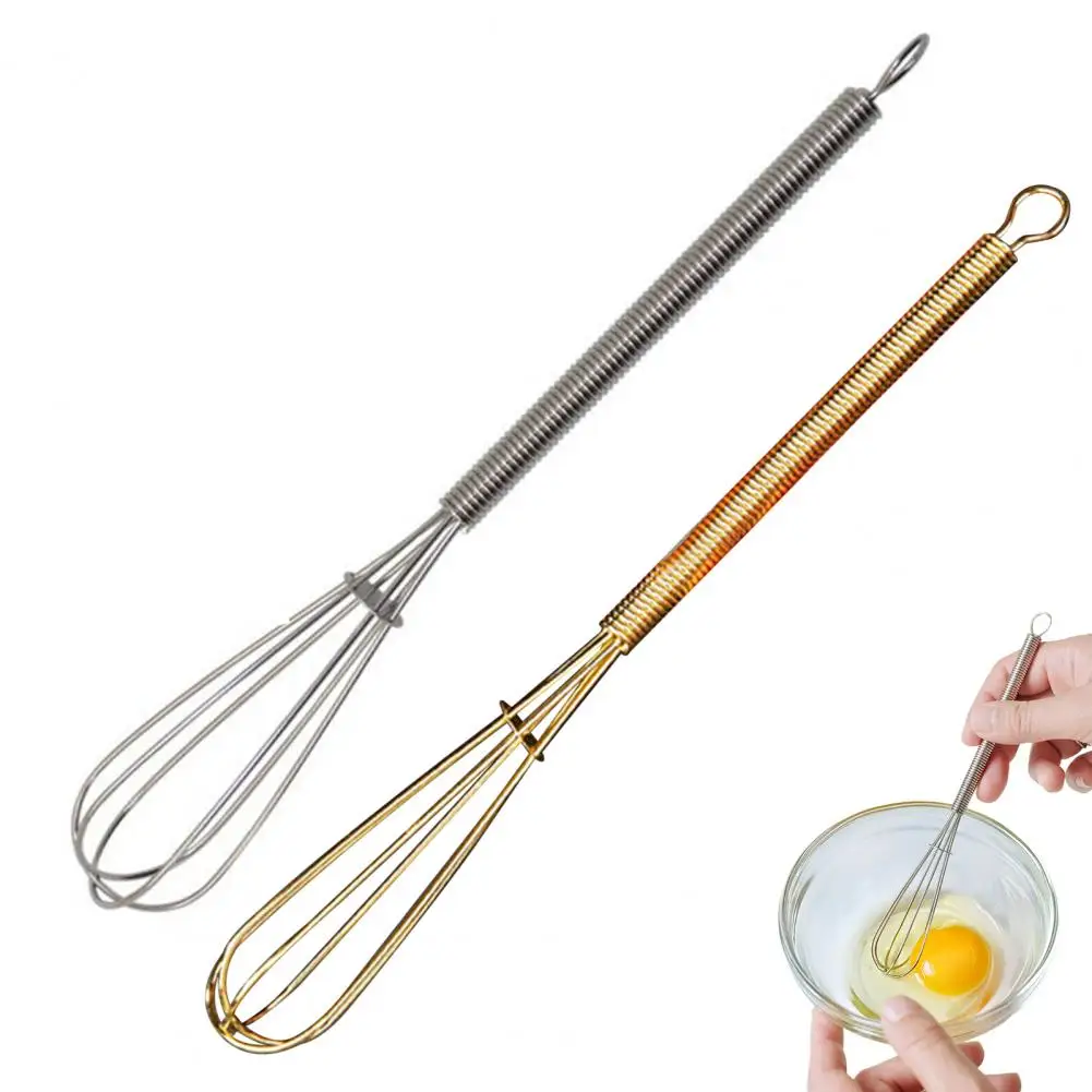 

18.5cm Manual Egg Beater Whisk Stainless Steel Hand Mixer For Flour Cake Egg White Frother Kitchen Cooking Baking Tool With Hook