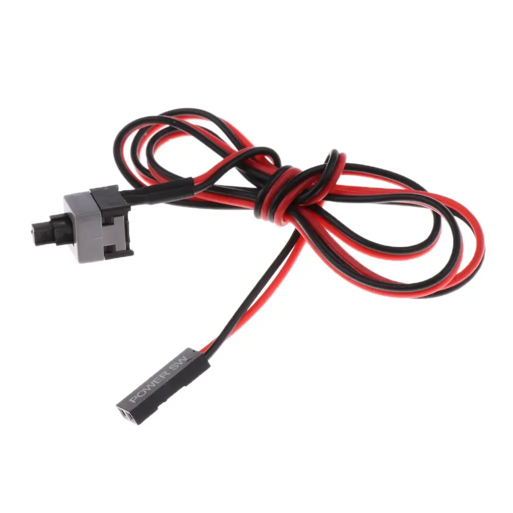 PC Power Button Cable 50cm Plastic 2 Pin on Off Reset Switch for Desktop Computer ATX Case DIY Assembly