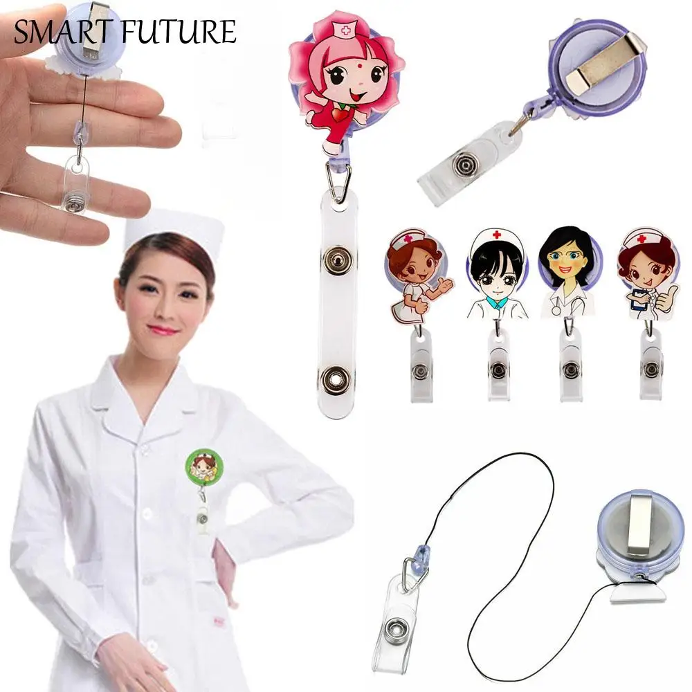 

Nurse Cute Badge Reel Retractable Clips ID Name Card Name Card Holder Office Supplies Badge Holder Clip Card Holder Clip