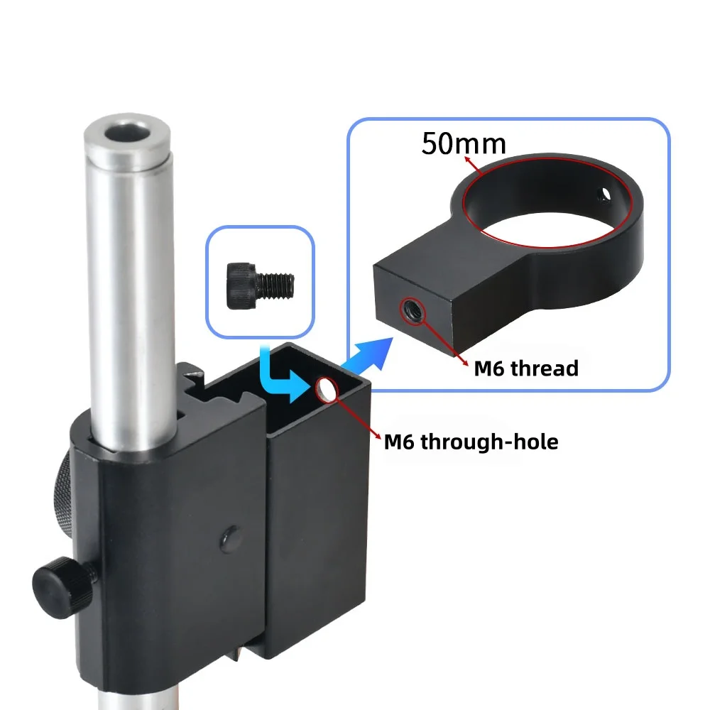 ‌42mm 50mm Industrial Camera Lens Holder Bracket Mount Ring M6 Screw Hole Adapter for Machine Vision Lens Fixed Installation