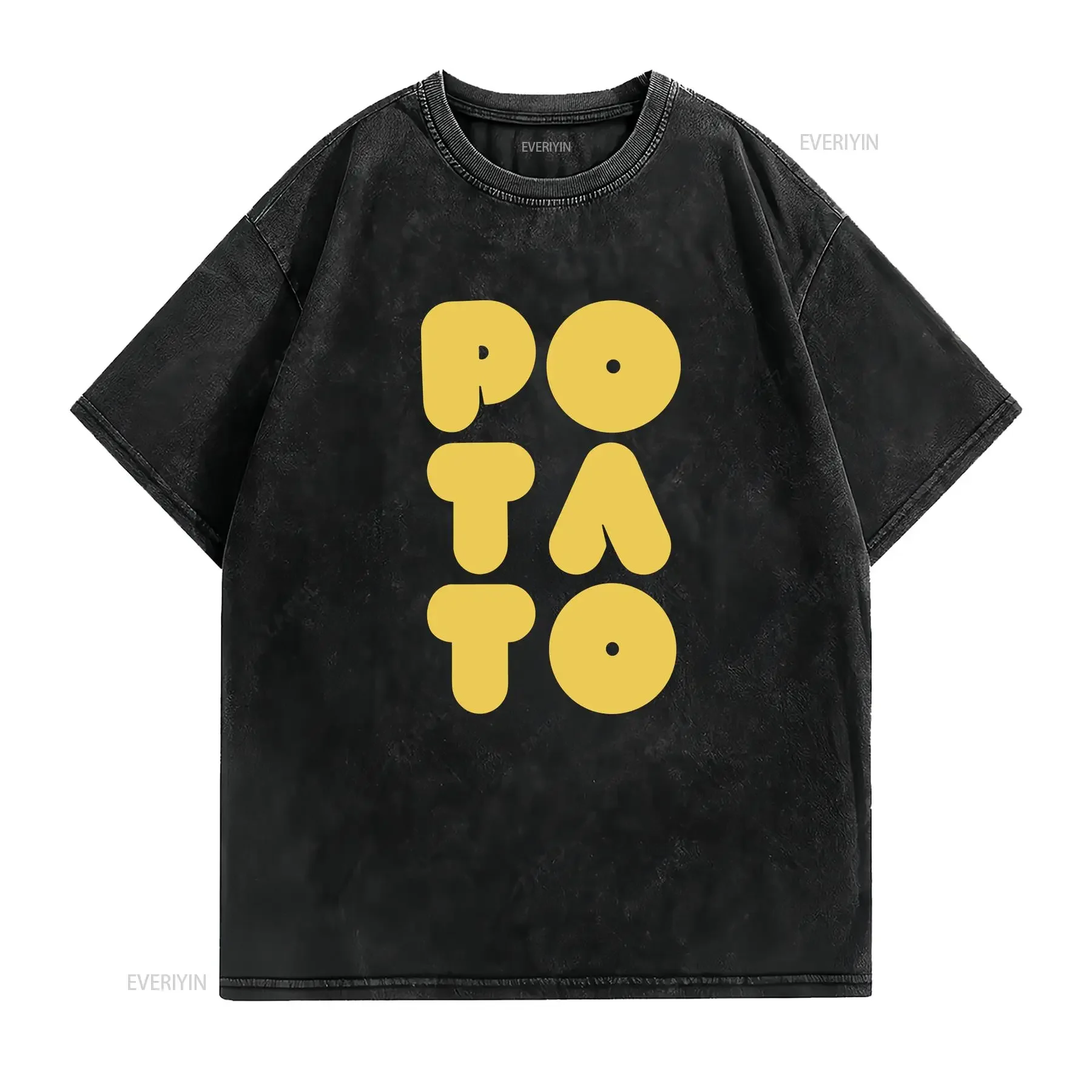 POTATO shirt Jersey  T spud baked fried mashed vintage Washed Versatile streetwear Casual Stretched Stylish Slightly Soft