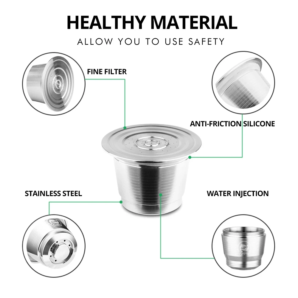 Capsules réutilisables en acier inoxydable, support de dosette de café en continu, compatible avec la gamme originale A.net Expresso