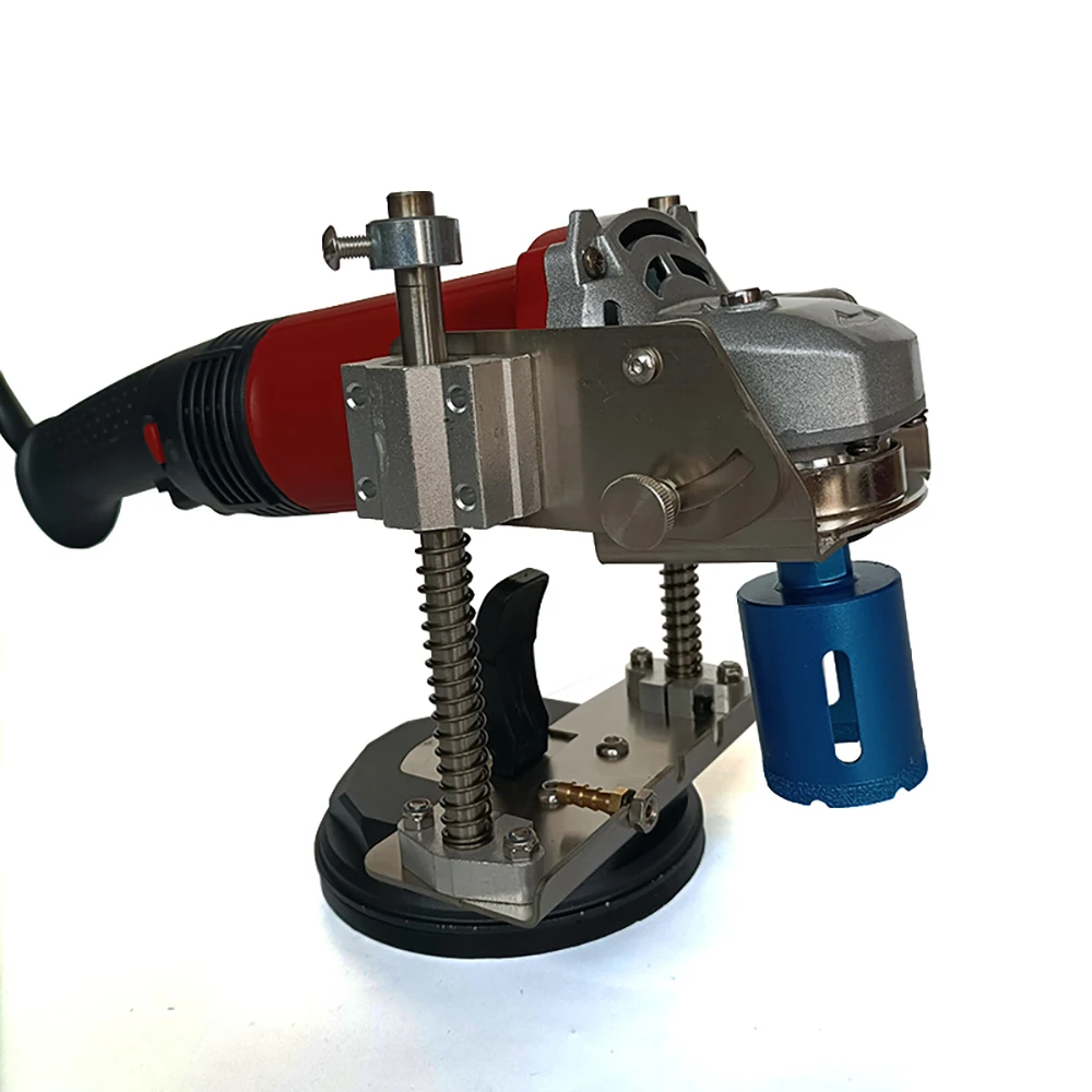 Stone Drilling Bracket With Suction Cup Positioning For Angle Grinder Electric Drill Ceramic Tile Granite Slab Bricklayer Tool