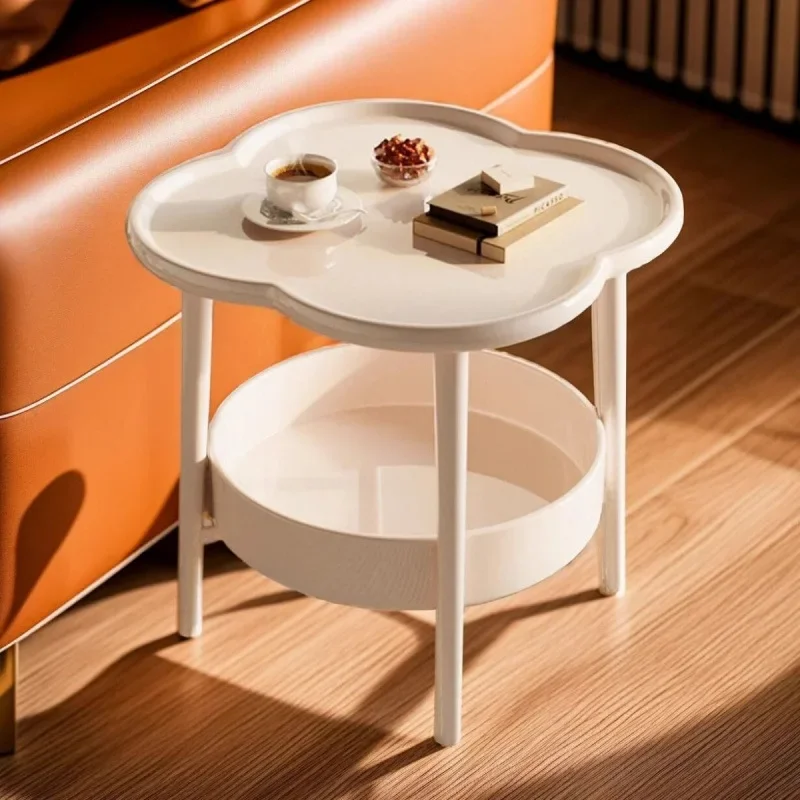 Modern home simple bedside rack, cloud tea table four-leaf bedside table