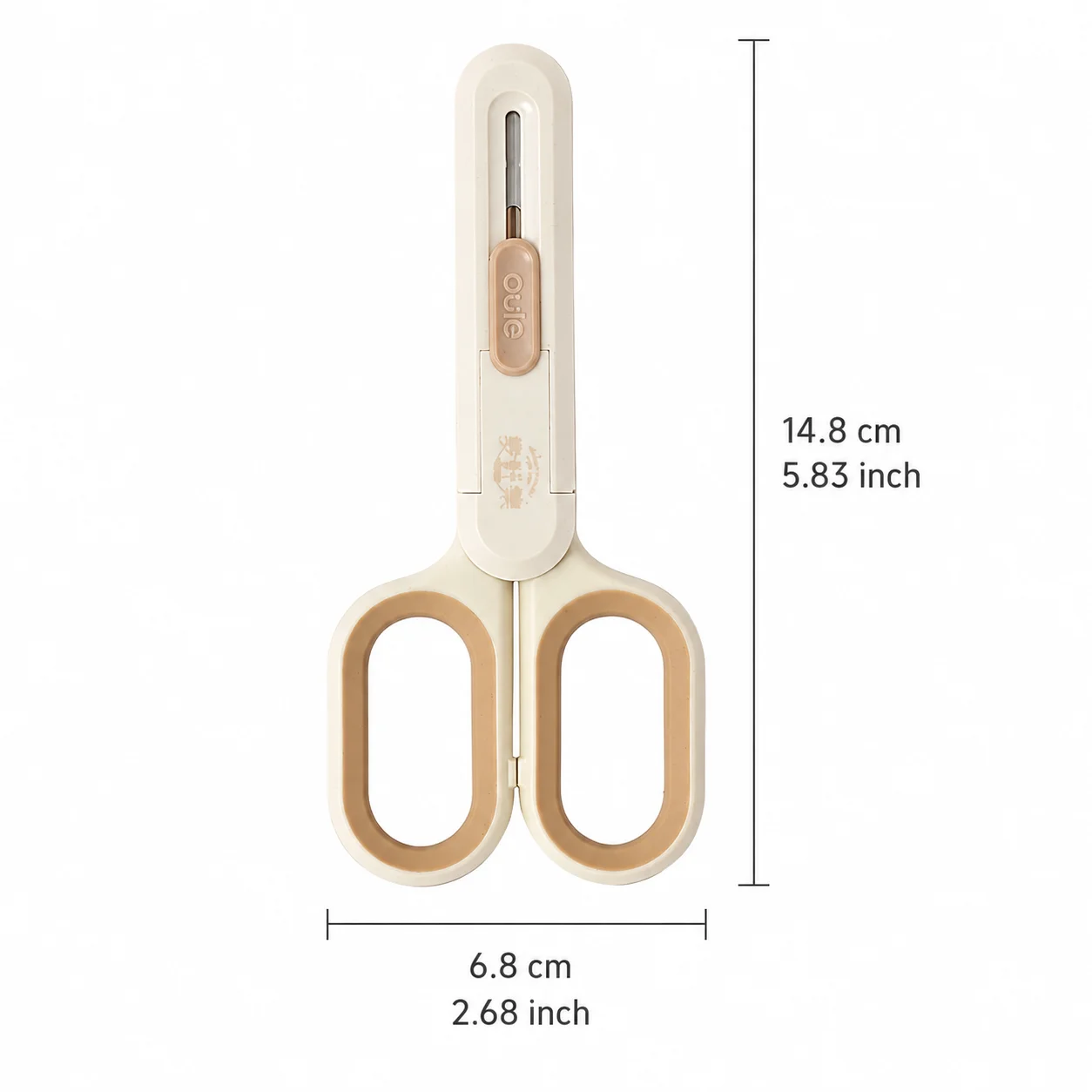 2 in 1 Scissors with Measurement Scale Utility Knife Retractable Paper Cutter Box Opener for Office DIY Craft