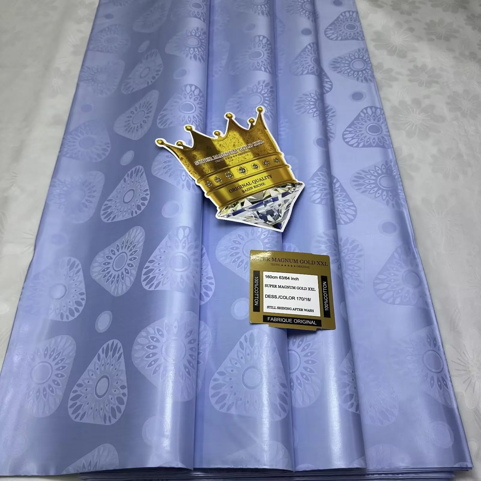 

Хорошее качество, 5 ярдов, 100% хлопок, африканская жаккардовая ткань Bazin, раковина Riche Brode для мужчин/женщин, одежда для вечеринок, материал D5-610-2