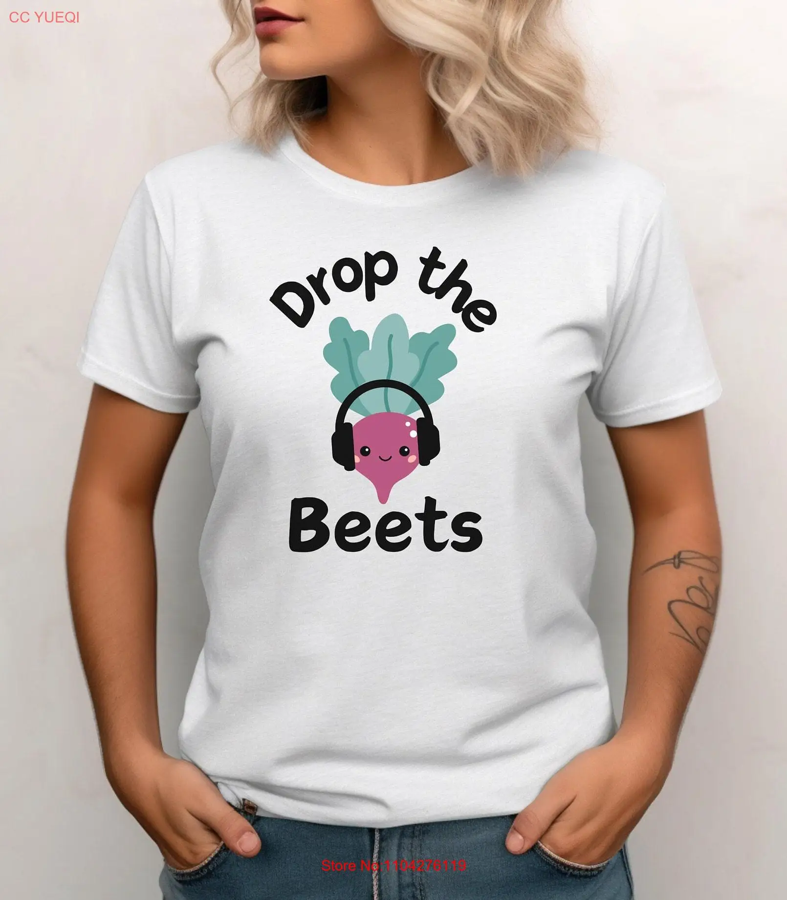 Drop the Beets T Shirt Pun Funny Nature Lover Music Cute Gardening for Her long or short sleeves