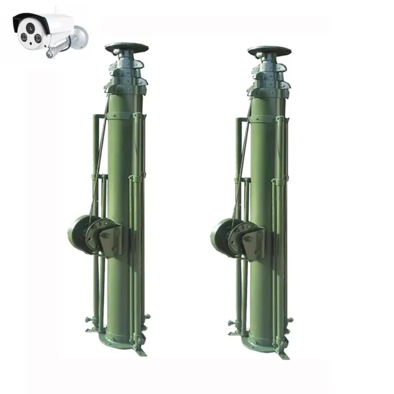 15m Telescopic Support Mast Hand Crank Winch Communication Equipment Accessory