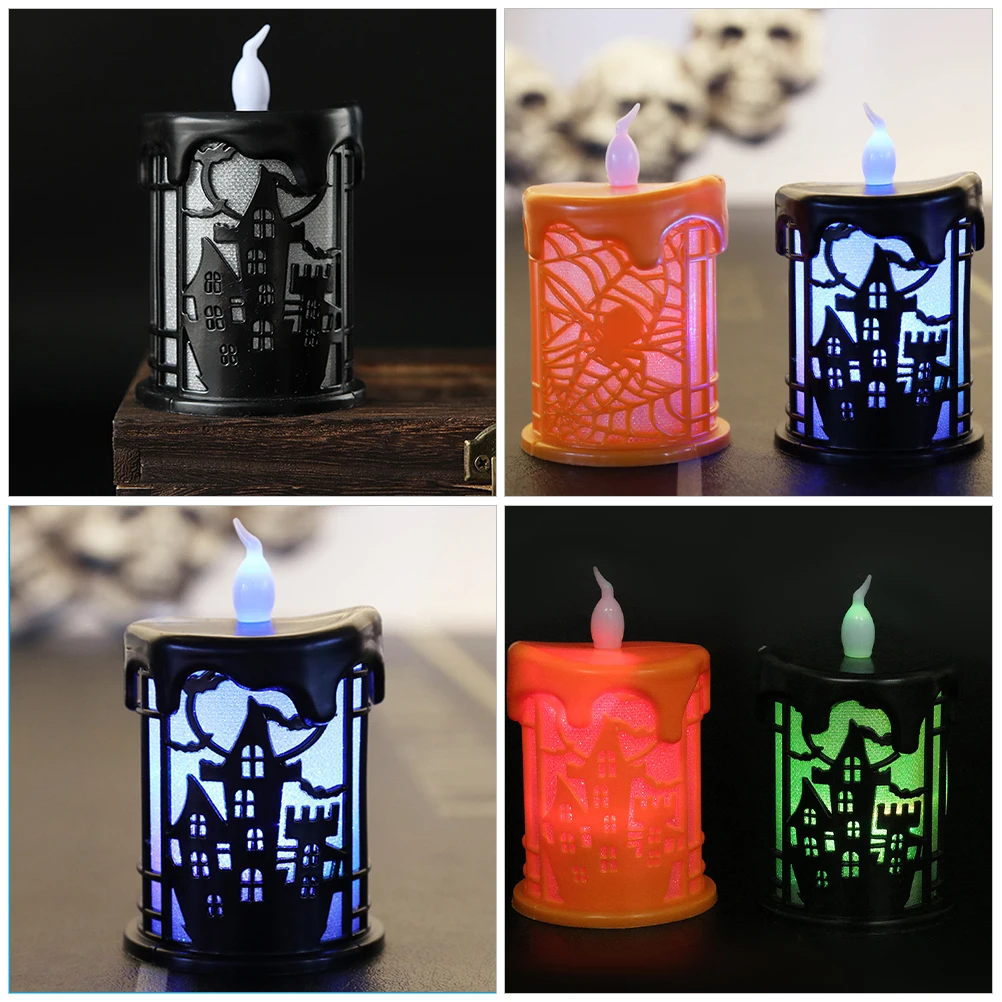 

3pcs Halloween Led Candles Lamps Decorative Night Light For Bedroom Halloween Party Supplies Indoor Decorations Led Lamp