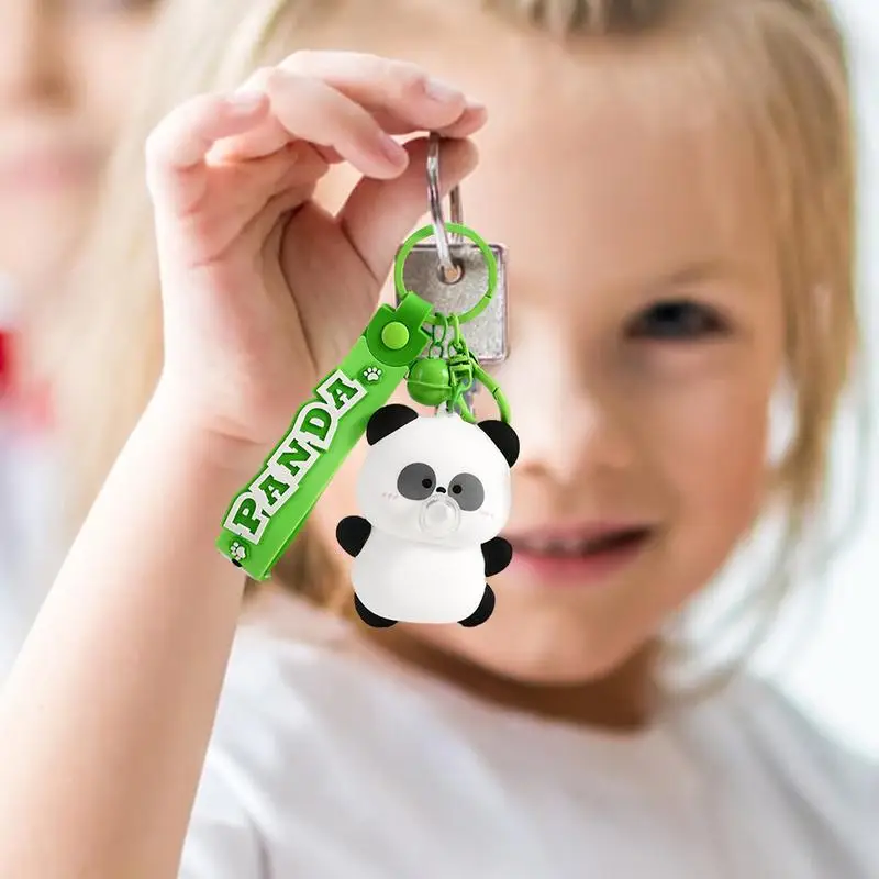 Panda Doll Pendant Pinch Toy Stress Relief Funny Doll Panda Pendant Cute Animal Keychain Creative Keychain Bag Decorations For