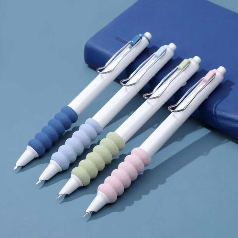1 Piece Soft Grip Fountain Pen 0.38mm Simple Press Pen Replaceable Ink Sac Extra Fine Nib for Student School Office Stationery