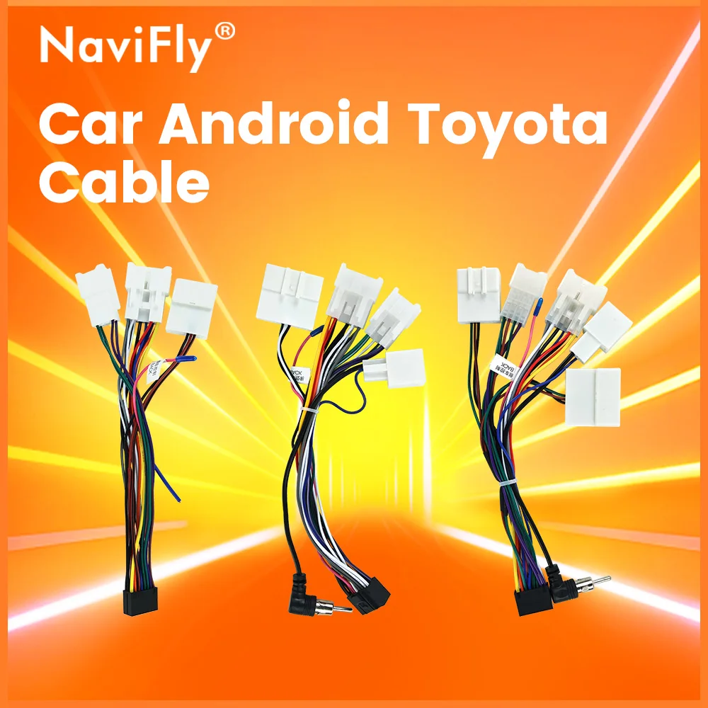 Accesorios adaptadores de Cable Android para coche, conector de arnés de cableado para Toyota Corolla Camry Highlander VIOS YARIS RAV4 LAND CRUISER
