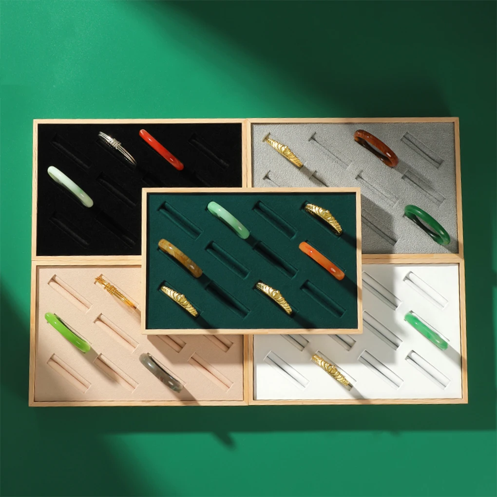 صينية عرض مجوهرات خشبية غير سامة عديمة الرائحة، مقاومة للصدمات، مقاومة للخدش، رائعة باللون الأسود