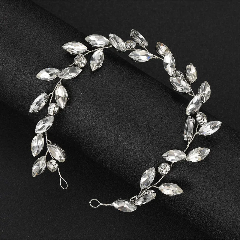 Floralbride Handmade Wired Rhinestones Opal Crystal Flexible Bridal Headband Hair Comb Wedding Hair Accessories Women Jewelry