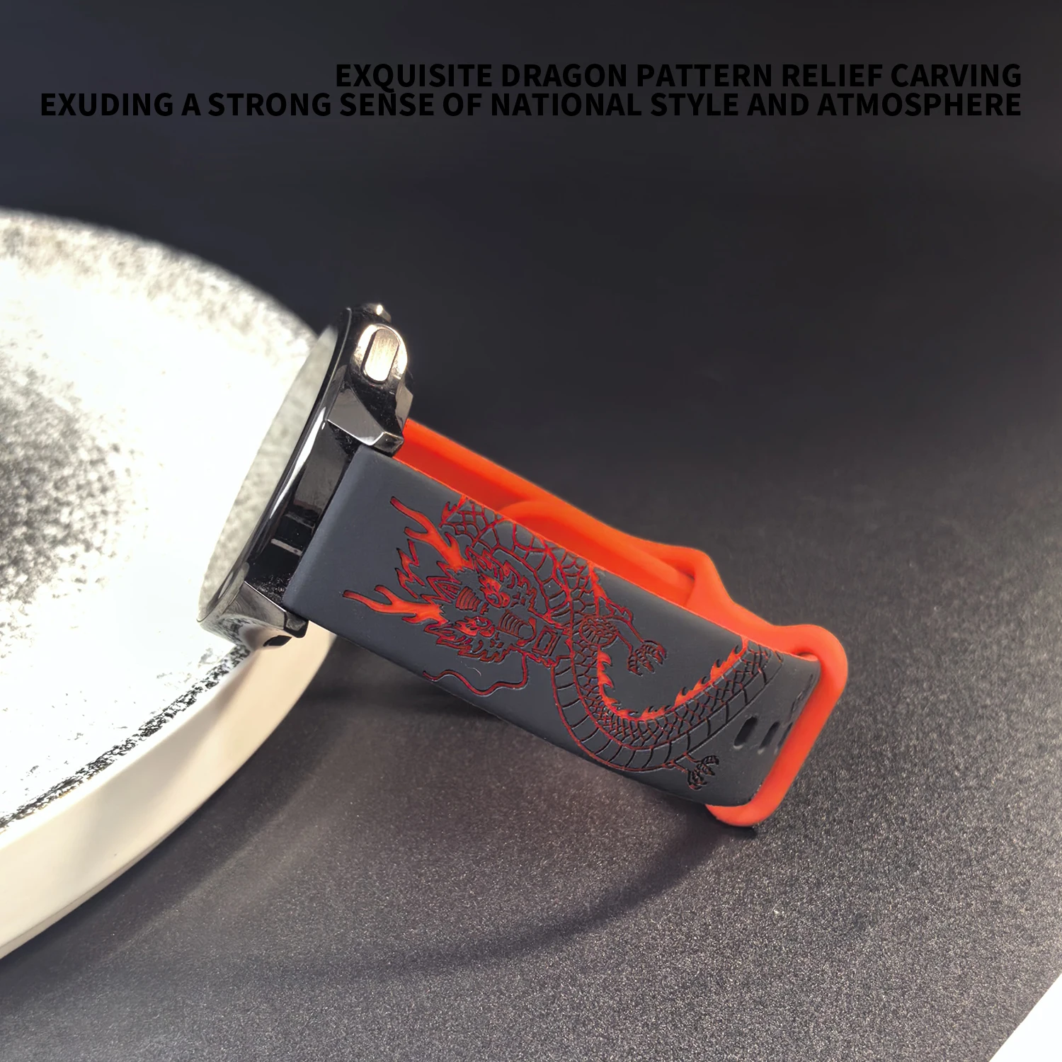 Universal 20 22mm Wide Model Watch T-Rex Carved Silicone Strap Compatible for Samsung Watch 7 6 5 4  for Huawei GT 7 6 5 46mm