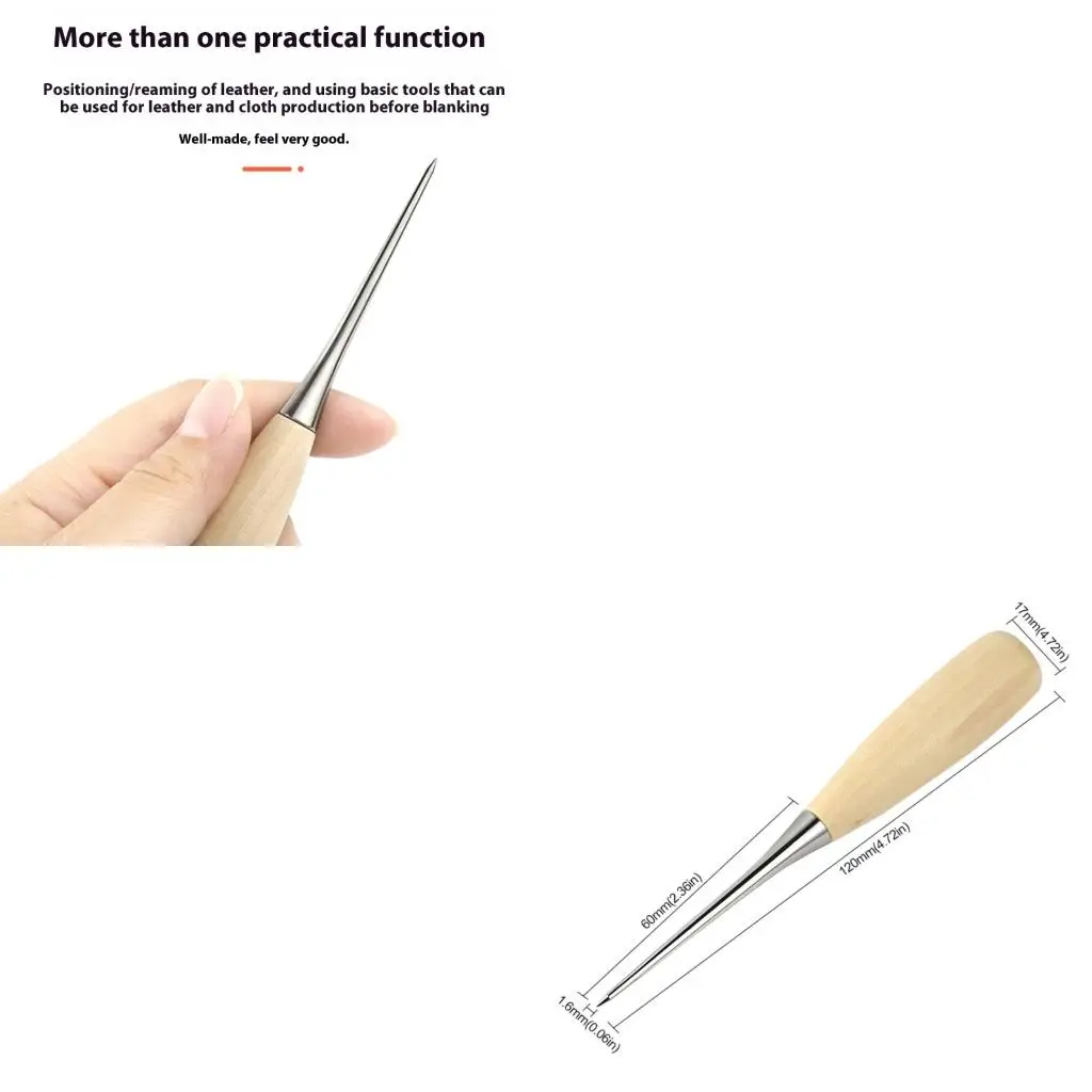 

Leather Craft Awl Tool Handle Crochet Needle For Sewing Punching Stitching