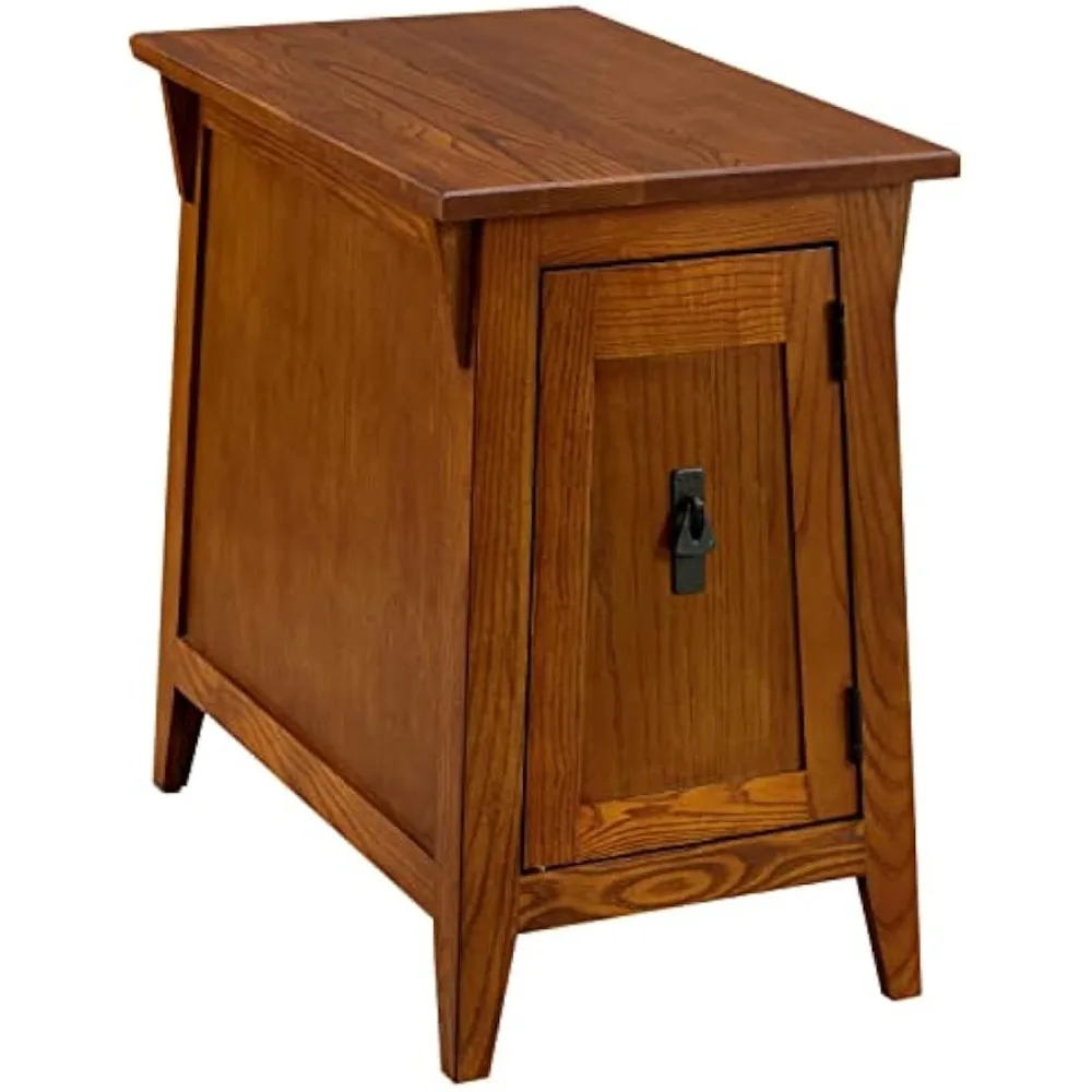 

Cabinet End Table, Made with Solid Wood, Side Table for Living Room, Bedroom and Printer Stand, Russet Finish