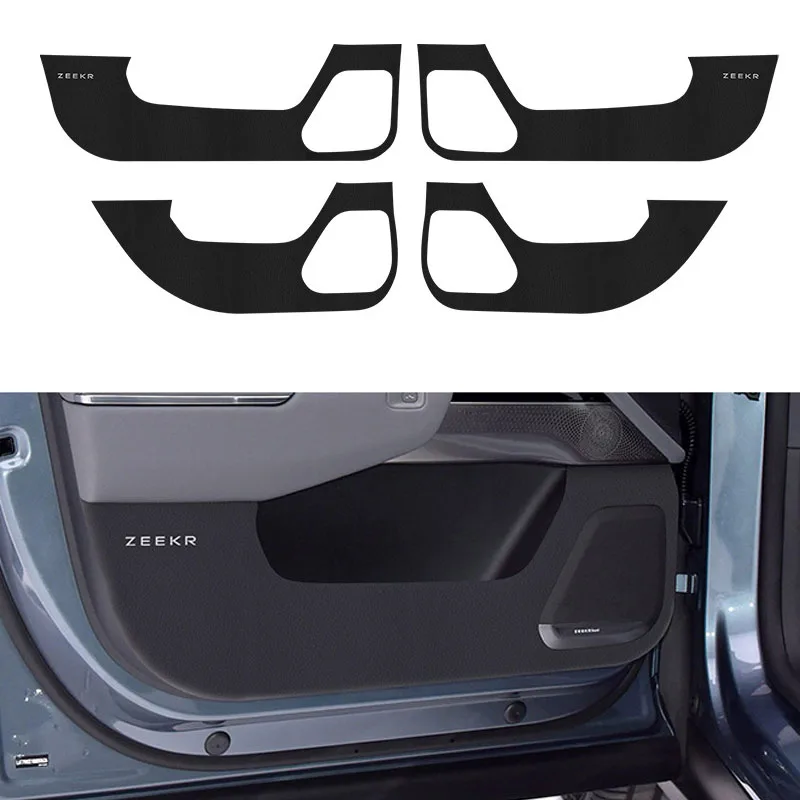 

for ZEEKR 7X Interior Accessories 2024 2025 Carbon Fiber Look Door Anti-Kick Panel Overlay Cover PU Leather Sticker