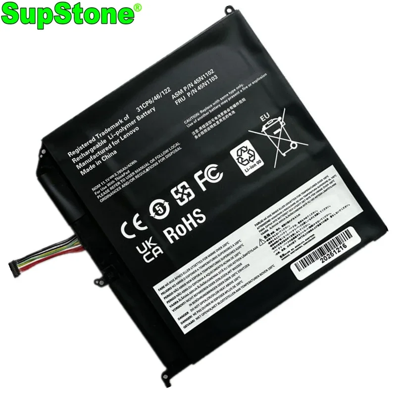 

Аккумулятор для ноутбука SupStone для Lenovo ThinkPad X1 Helix 20CGA00XCD MT3697, планшета 45N1102 45N1103 3ICP6/46/122 36971A1, M/T 3701