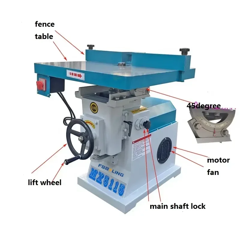 Fsboling Woodworking Machine Vertical Single-axis Milling Machine Engraving Table MX5115 Woodworking Milling Machine