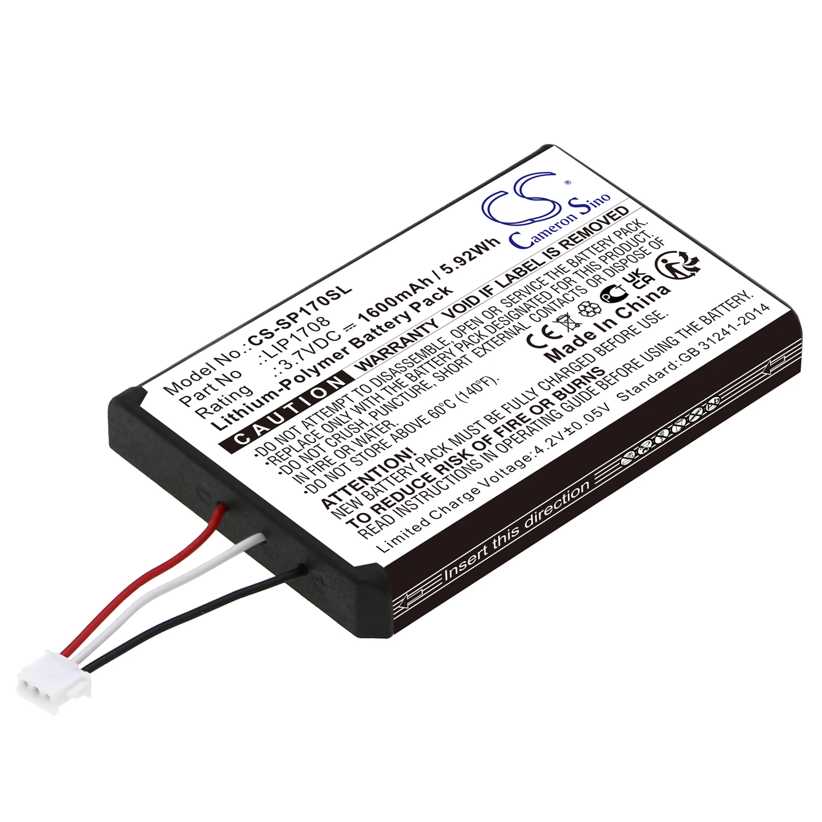 battery Cameron sino Game Console battery 1600mAh for Sony PS5 DualSense CFI-1015A CFI-ZCT1W LIP1708 CS-SP170SL