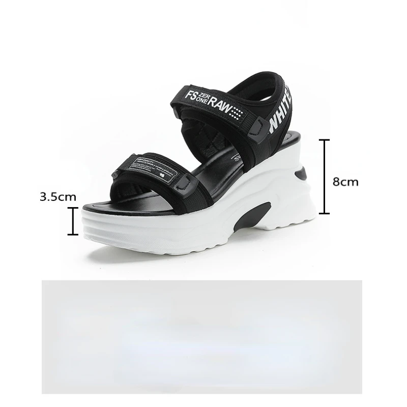 Sandali con plateau da donna di lusso nuova estate Versatile tacco inclinato scarpe da donna rialzate sandali di lusso scarpe da spiaggia Chaussure