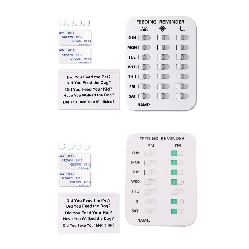 

Dog Feeding Reminder Mountable Device Magnets on Back Slide to Green After Feeding Pet to Prevent Over-Feeding