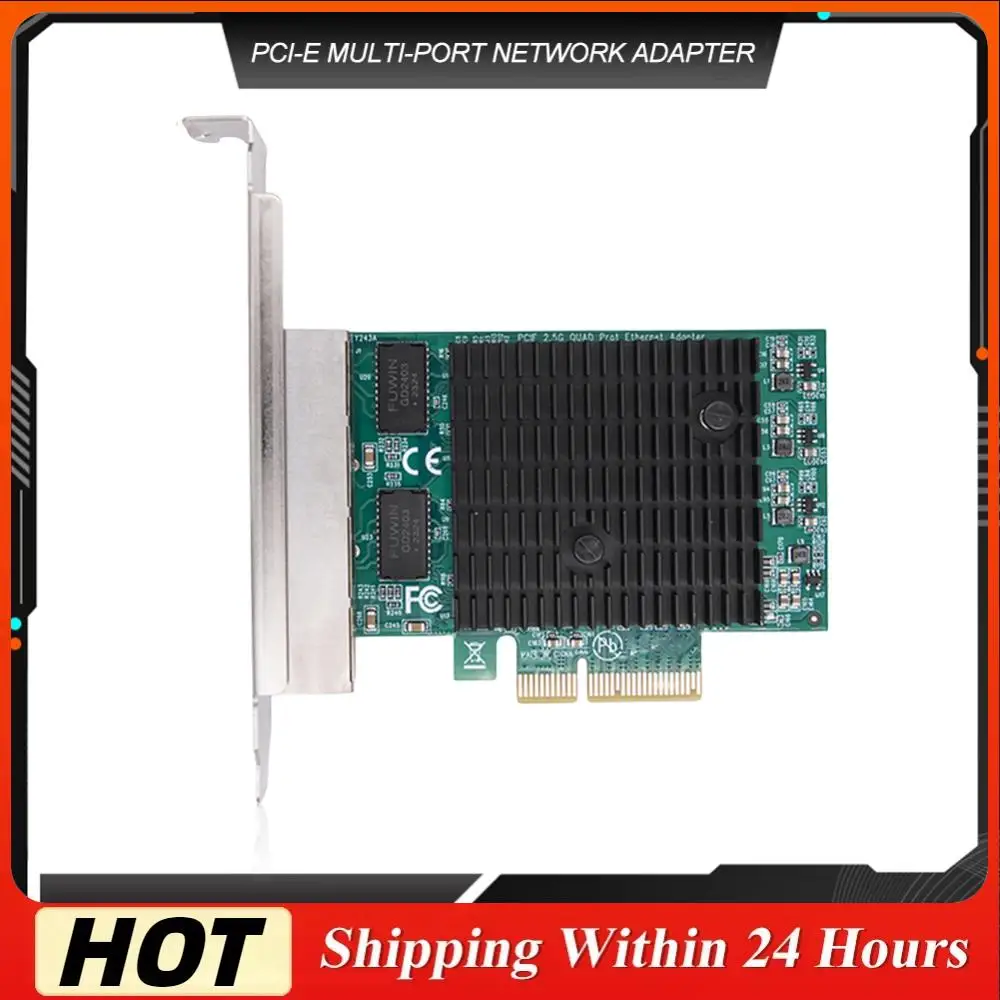 

1/2/4 Port 2.5GB PCIe Network Card 2.5 Gigabit Ethernet Interface Adapter RTL8125BG Chip PCI Express Ethernet LAN Adapter for PC