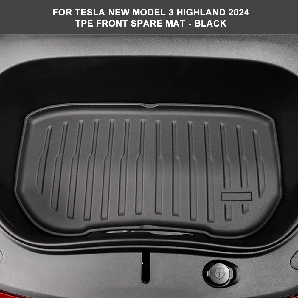 For Tesla Model 3 Highland 2024 TPE Floor Mats All Weather Trunk Mats Floor Mat Model 3+ Waterproof Non-Slip Cargo Liners Pad