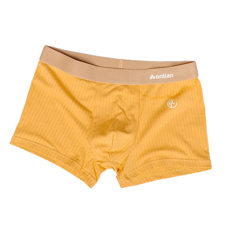 Mens Solid Color Cotton Mid Rise Breathable Boxer Briefs