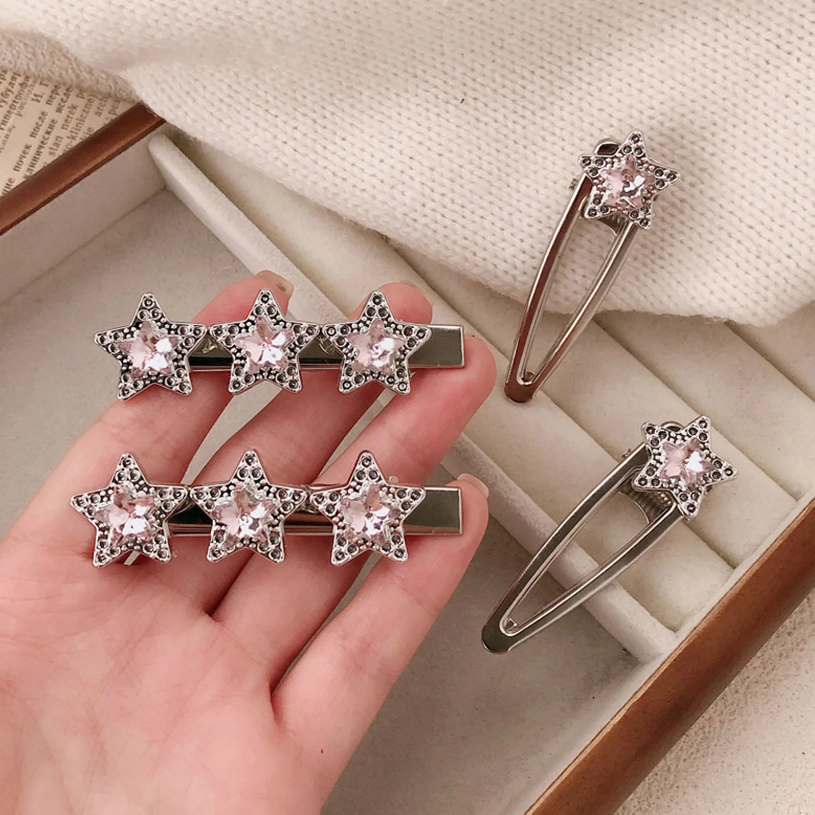 Modische Luxus-Kristall-Haarnadeln, Vintage-Stern-Strass-Haarspangen für Frauen und Mädchen, süße Haarspangen, Haar-Accessoires, Geschenk