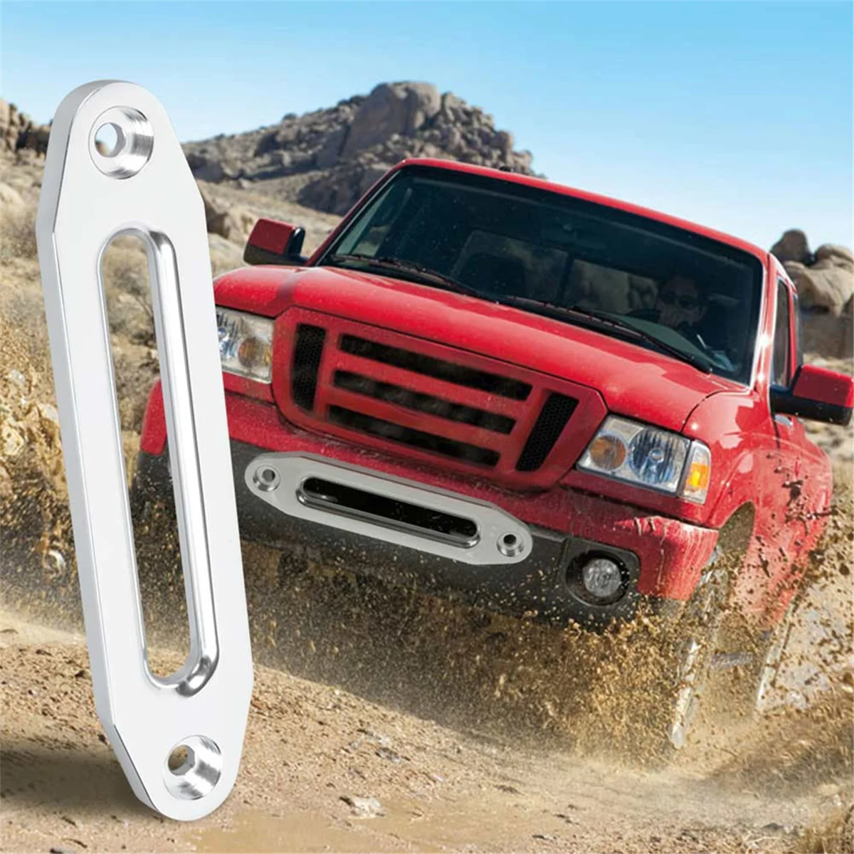 6 Inch 12000 Winch Rope Guide Hawse Aluminum Fairlead Off Road 4WD Rope Silver Rope Guide Wire Guide Silver