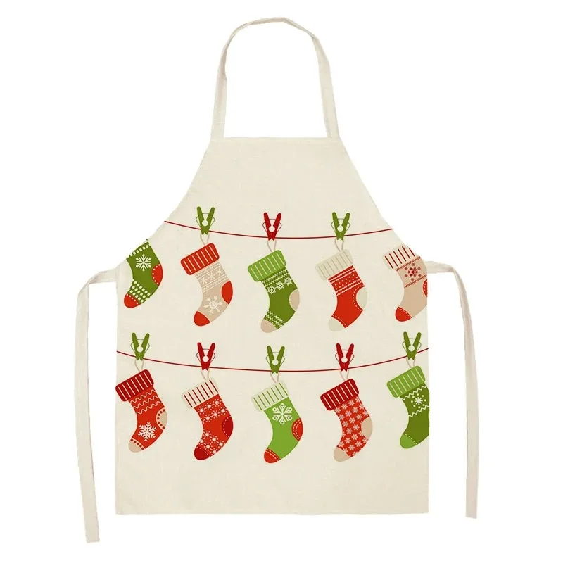 Women's kitchen apron Linen man Children's Big size Child girl Waterproof funny Half Work Coffee art Merry Christmas winter