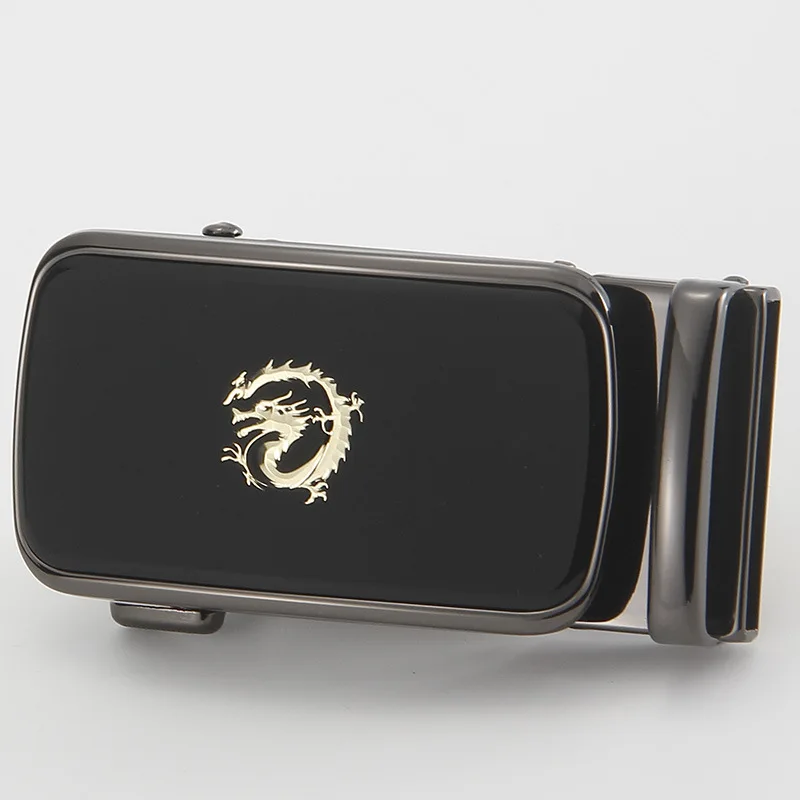 3.5CM Men's Automatic Buckle Belt Accessories Classic Dragon Pattern Business Casual Belt Buckle Fashion Versatile