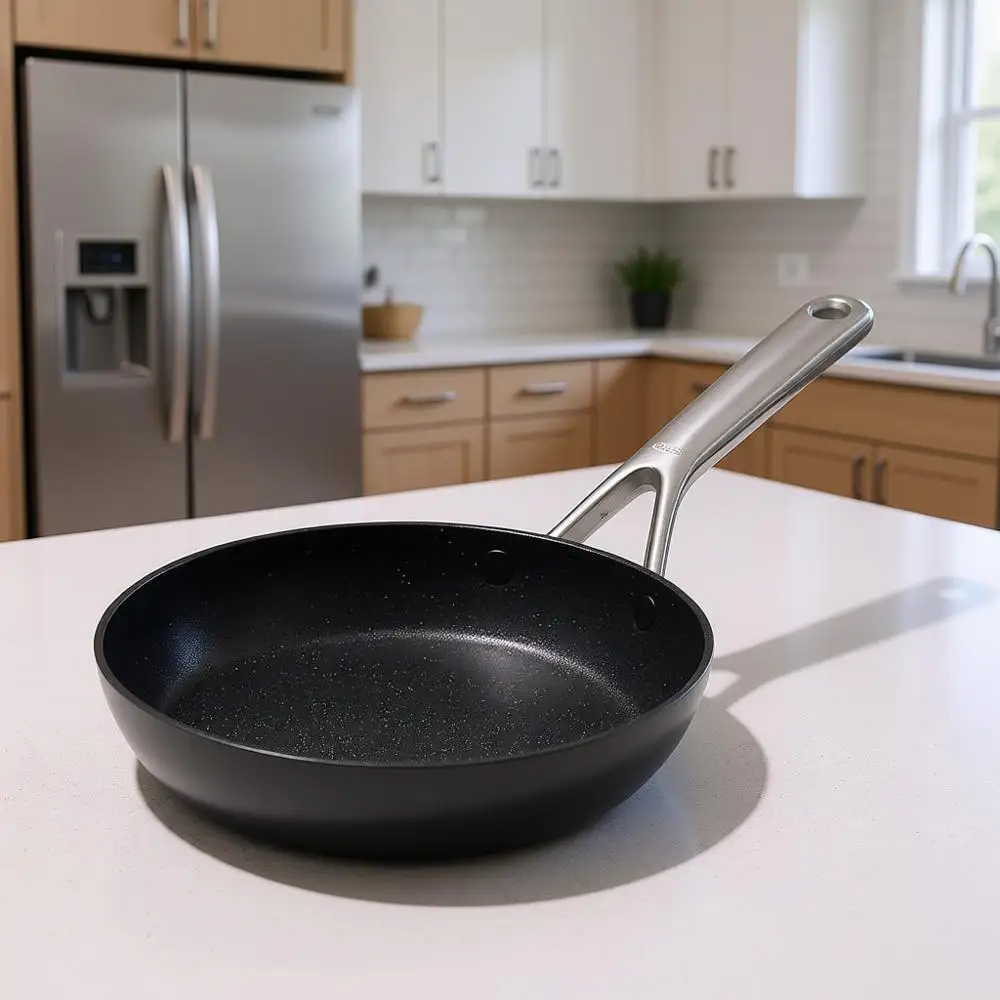 

8 Professional Hard-Anodized Nonstick Frying Pan, Induction Ready, Stainless Steel Handle, Diamond Reinforced Coating, Dishwashe