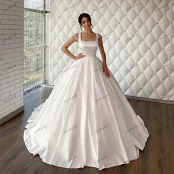 Vestidos De Novia sencillos, novedad, Vestidos De Novia con cuello cuadrado, batas De princesa para fiesta Formal, Vestidos elegantes De Novia personalizados