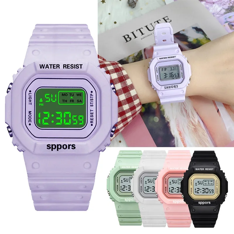 Women\'s Digital Luminous Watches Men Unisex Kids Watch Sport Female Clock Waterproof Wristwatch Dress Watch Montre Femme