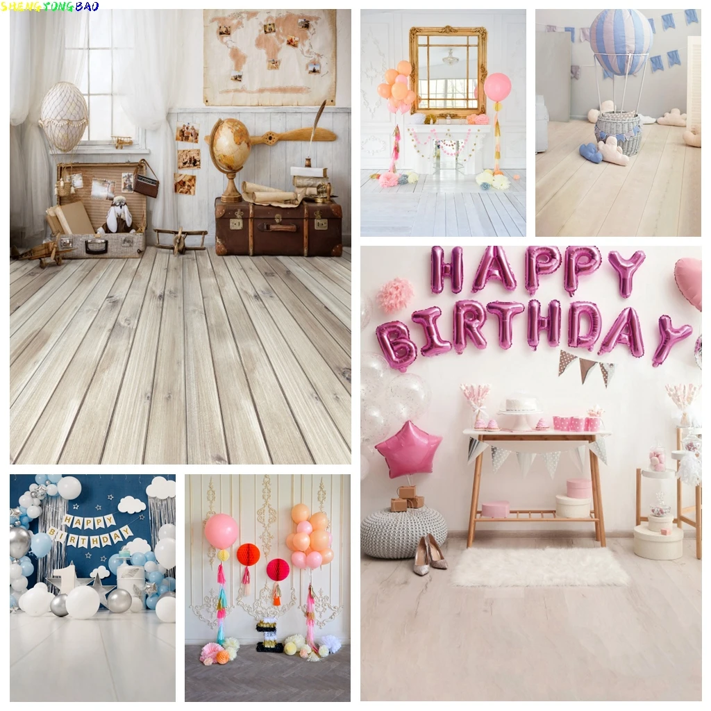 Travel Bag Baby Children's Room Photography Backgrounds World Map Wooden Board Photo Backdrops For Photo Studio Decor