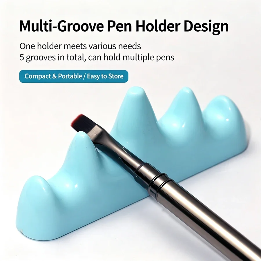 Nail Art Brush Rest Dappen Dish Set, Imitation Porcelain Mountain Shape Brush Holder, Acrylic Liquid Cup Manicure Tools