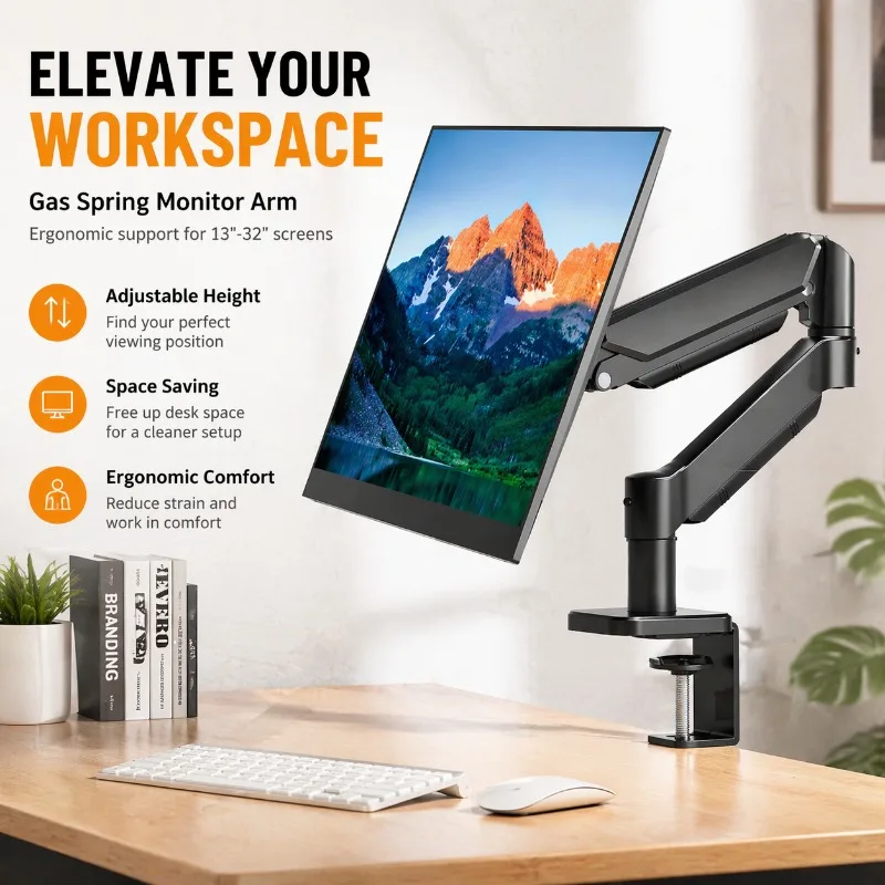 Flexible Monitor Cantilever Bracket Lifts Display Steadily Ergonomic Lifting Eases Cervical Strain Sturdy Metal Frame Optimize
