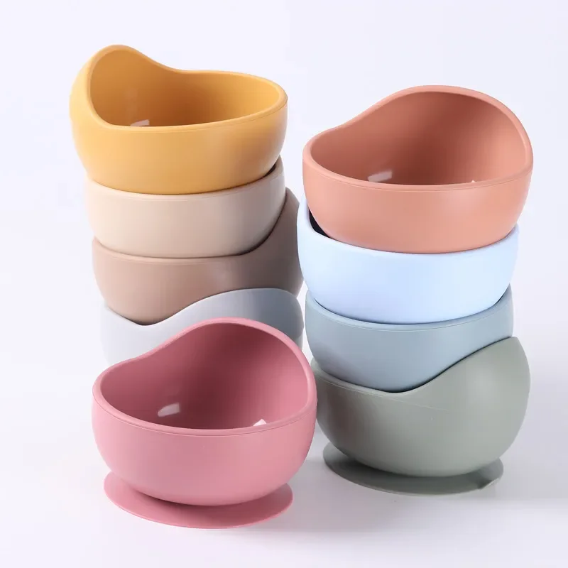 Children's Silicone Suction Cup Bowl Feeding Tableware Non-slip Food Bowl Platos Para Niños Tazón De Silicona Силиконовая Чашка