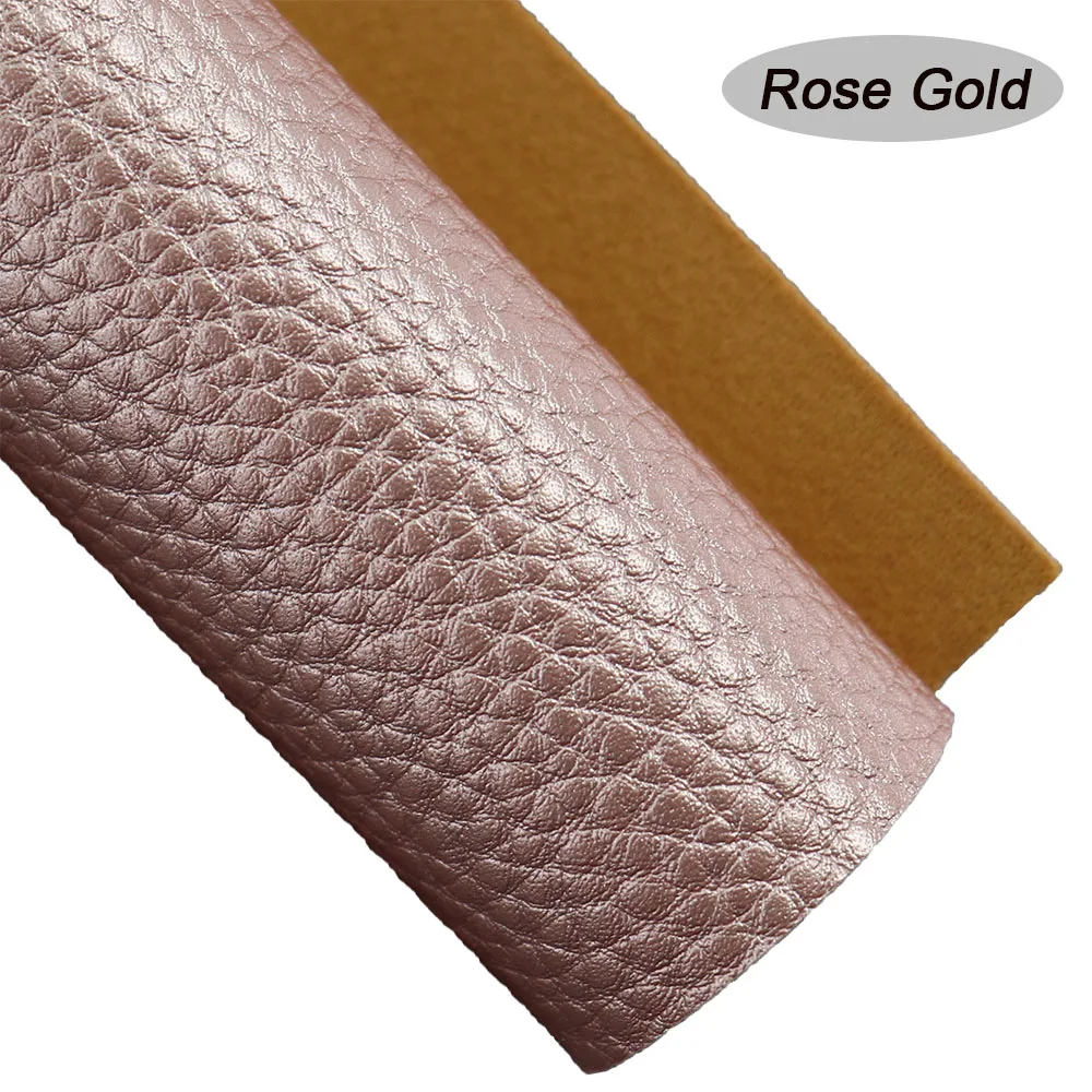 Rose Gold Chunky Fine Glitter Fabric Lichee Textured Faux Soft Smooth Synthetic Leather For DIY Bows Earring HD006