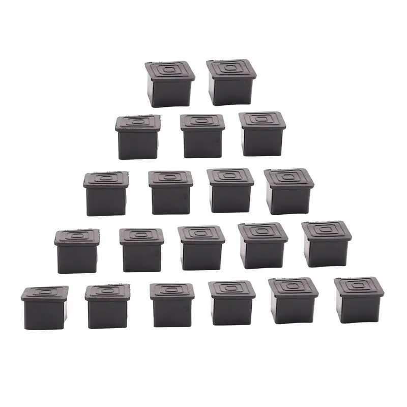 N96R 20Pcs Square Chair Table Leg Foot Rubber Covers Protectors 25Mm X 25Mm