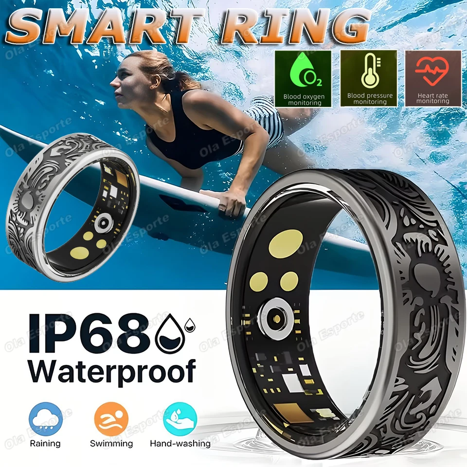 

Smart Ring Heart Rate Blood Pressure Blood Oxygen Sleep Monitoring Step Counting Activity Tracking Family Friends Sharing Ring