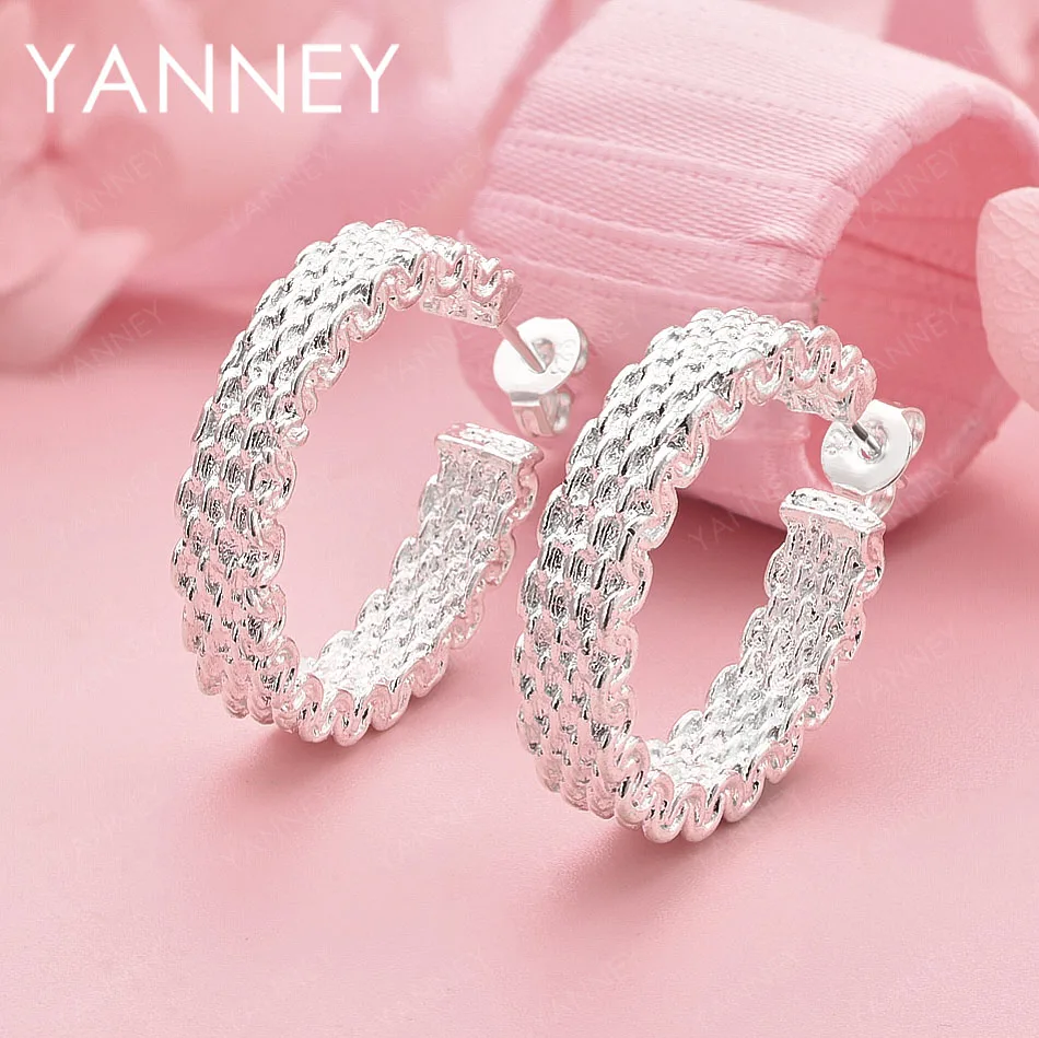 

Роскошные изысканные плетеные серьги из стерлингового серебра 925 пробы для женщин, модные аксессуары для вечеринок и свадебных украшений