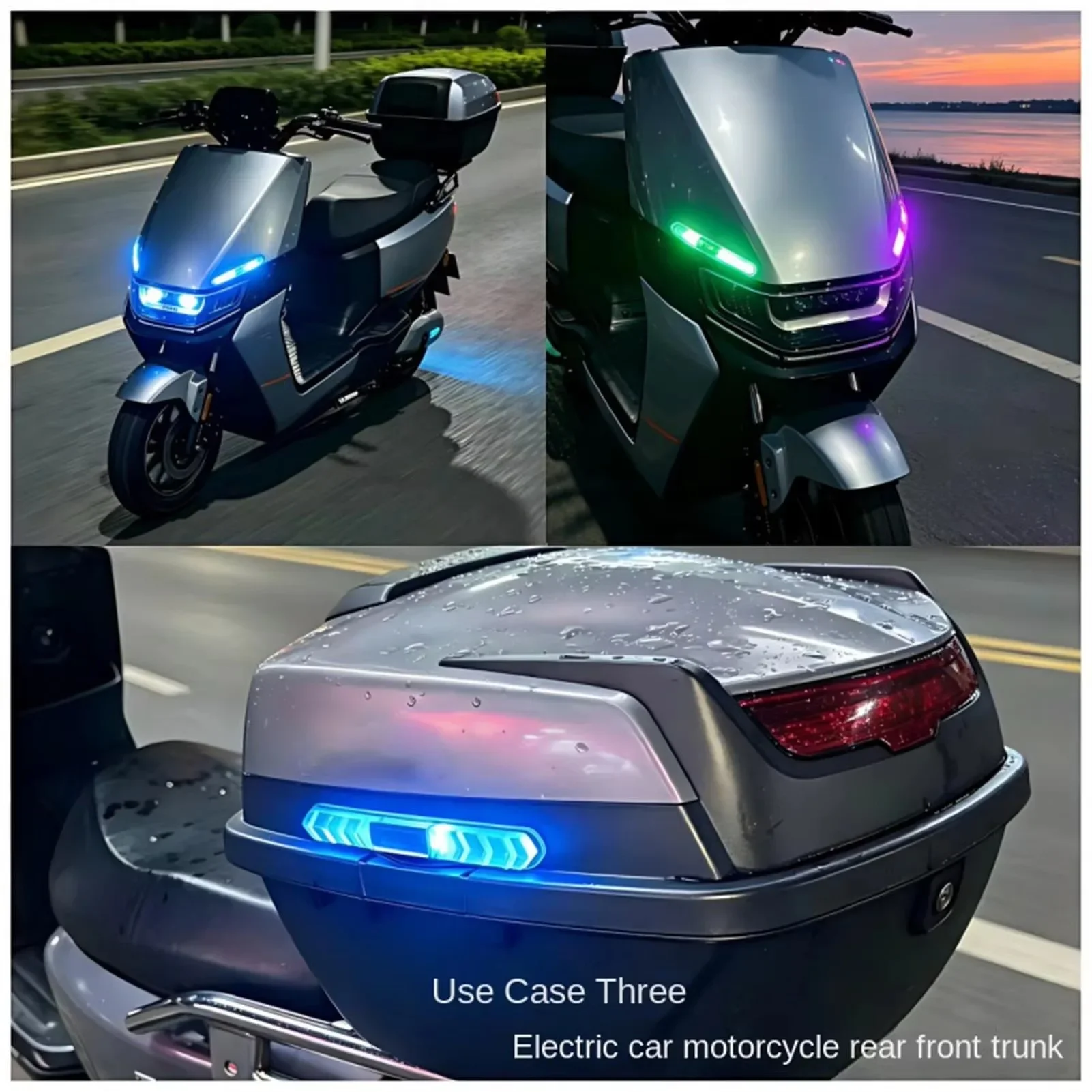 Multi-Functional LED Car Lights Anti-Collision Flashing Rear Door Warning Lights, Car Atmosphere Lights, Colorful Warning Lights view 6