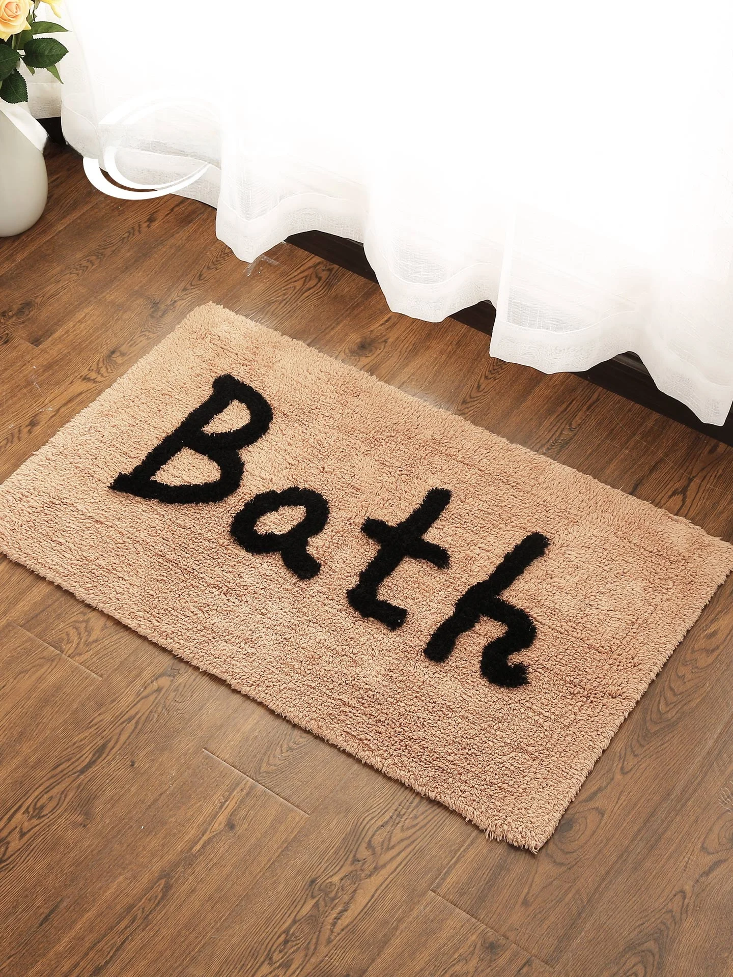 Absorbent Cotton Bathroom Mat Non-Slip Bath Room Machine Washable Door Mat Shower Room Floor Mat Toilet Modern Simple Style