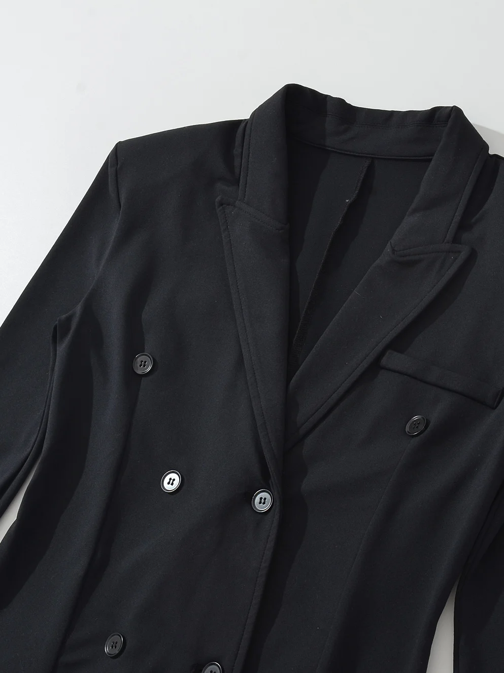 American Sle Slim Fit Long Sve costume col Rer taille haute ort pantalon polyvalent femmes une pièce costume taille haute Design