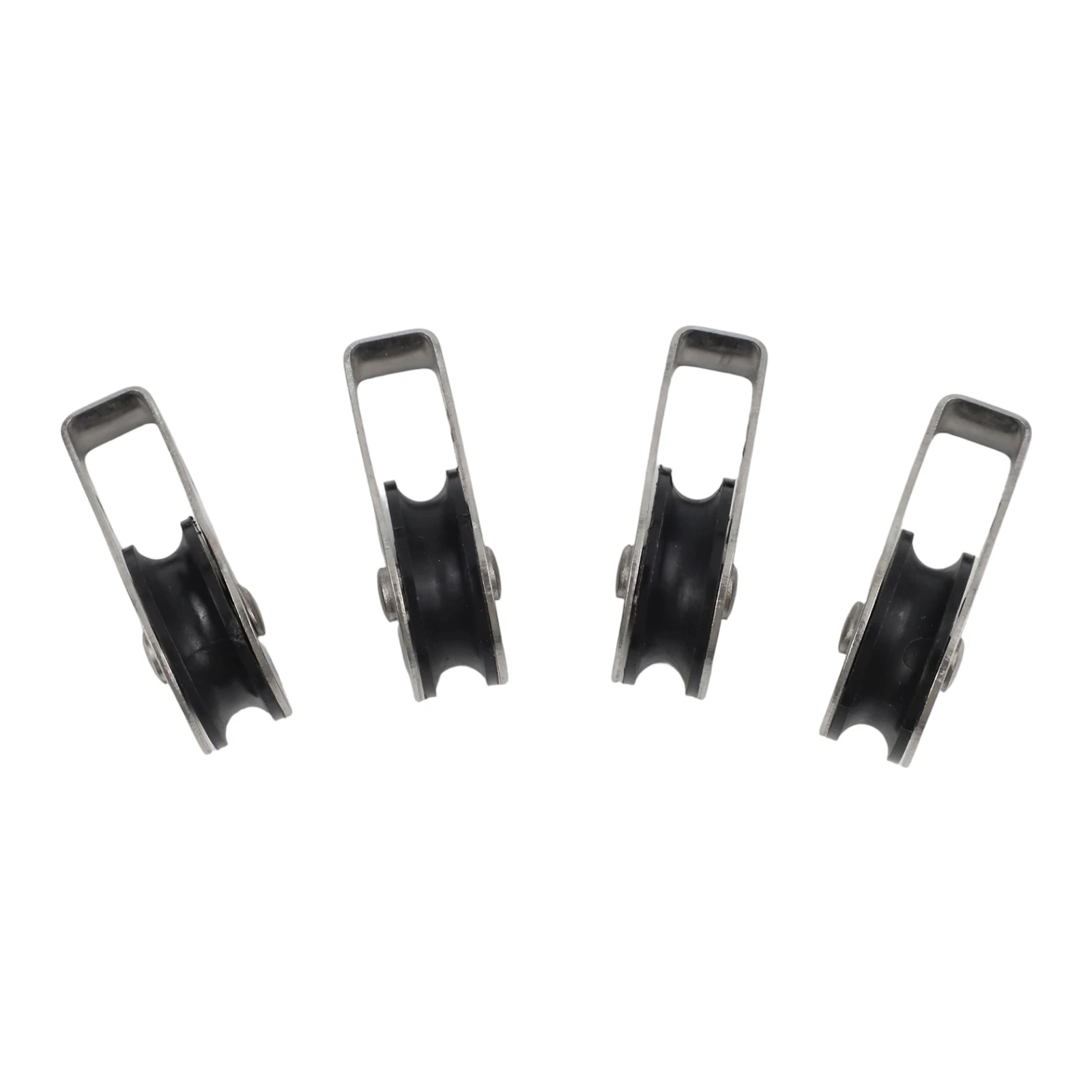 4PCS Marine Sheave Pulley Set for Kayaks Canoes Boats Made of 316 Stainless Steel Body with Nylon Wheel Rope Diameter 2mm to 6mm